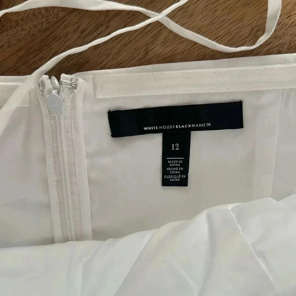 White House Black Market Poplin Keyhole Bustier Top - Size 12 - Picture 5 of 6